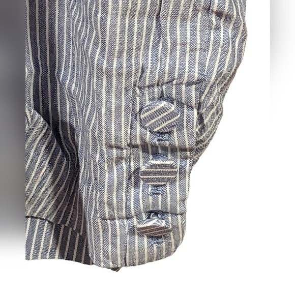 J. Jill Linen Blend Stretch Button Accented Side Zip Ankle Pants Size Medium - Picture 7 of 11